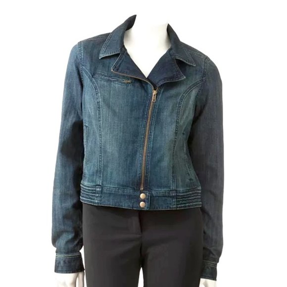 LC Lauren Conrad | Jackets & Coats | Lc Lauren Conrad Denim Zip Detail ...